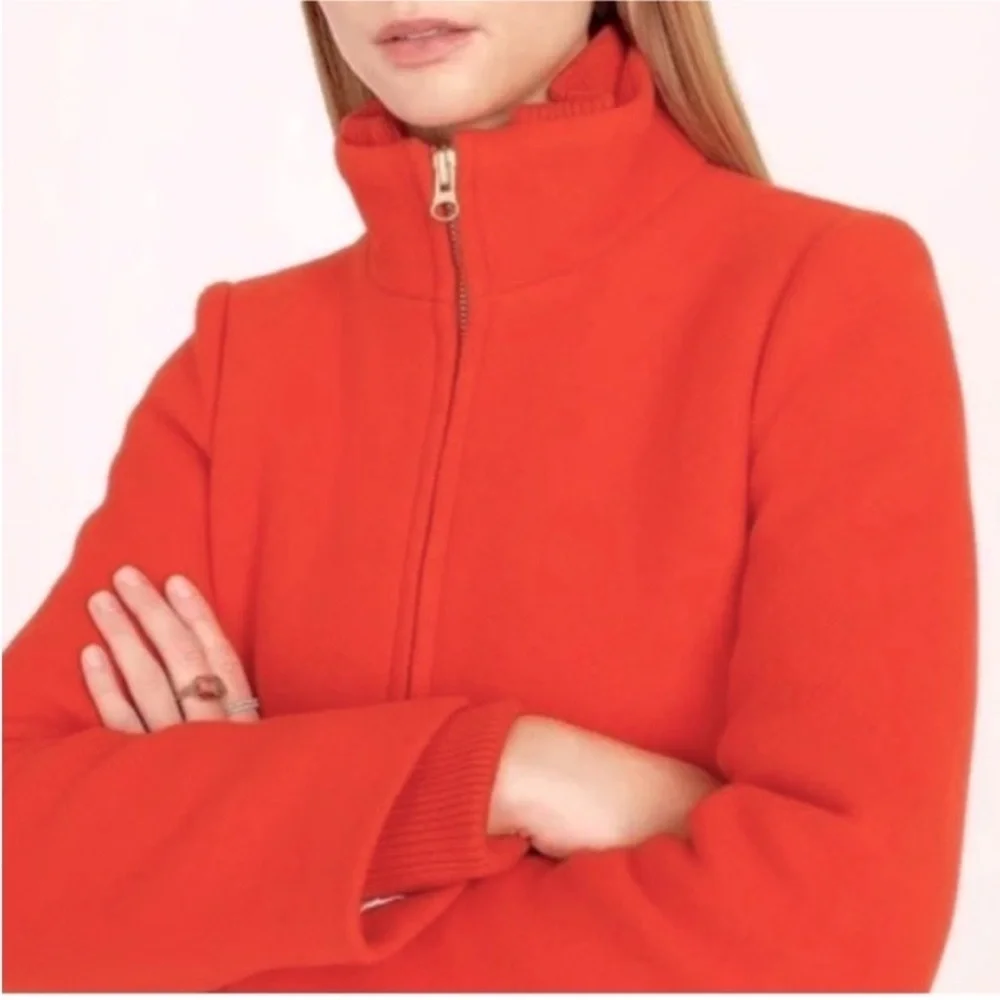 JCrew Lodge Coat Jacket Orange Stadium Wool 2